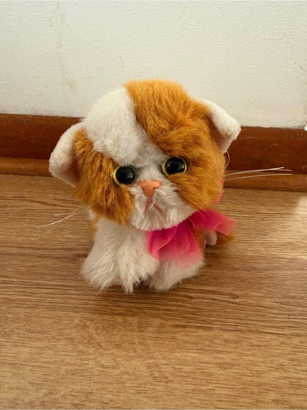 1992 Tyco Kitty Kitty Kittens Orange White Plush Purrs Vintage 9” Stuffed Animal